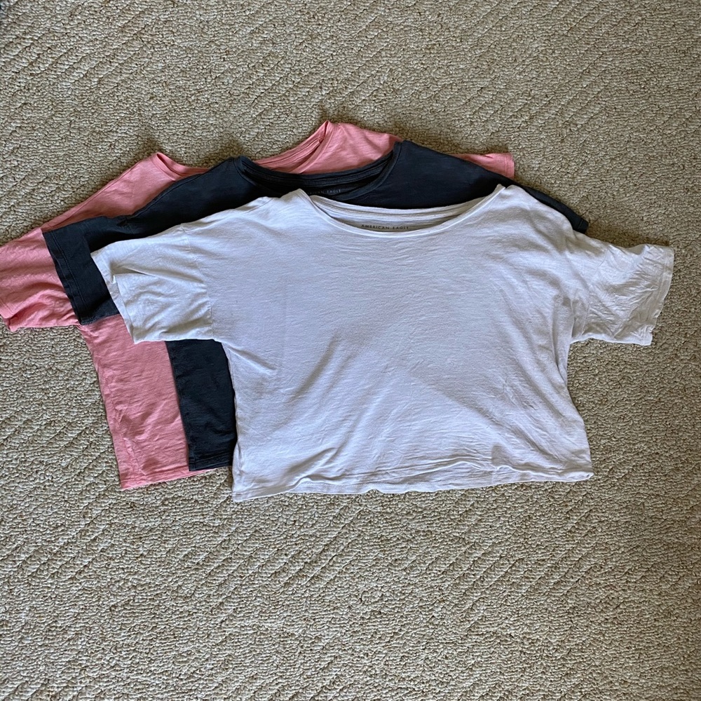 3 American eagle crop tops xs
